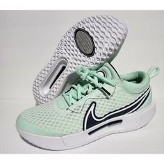 New Nike Court Zoom Pro Hard Court Tennis Shoes Mint Dh0990-300 Women S Size 9.5 No Box Green Breathable Basketball Shoes With Round Toe, Green Round Toe Sneakers For Training, Green Basketball Shoes With Perforated Toe Box, Green Low-top Basketball Shoes For Training, Green Round Toe Basketball Shoes For Training, Green Lace-up Basketball Shoes For Training, Green Low-top Basketball Shoes With Perforated Toe Box, Green Breathable Tennis Sneakers, Nike Air Max 200