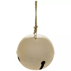 a white ball hanging from a rope