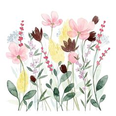 May Posy II Poster Print - Grace Popp-VARPDX144812Z Image 1 Akvarel Illustration, Diy Watercolor Painting, Watercolor Flower Art, Mural Floral, Diy Watercolor, Watercolor Ideas, Water Colors, Watercolor Flower, Stock Paper