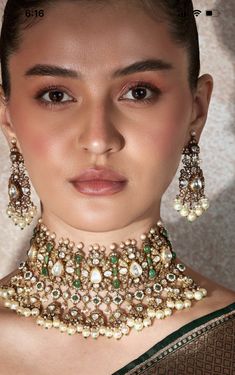 Uncut Jewellery, Girl Face Drawing, Bridal Makeup Images, Engagement Makeup, Makeup Images, Silver Jewelry Accessories, Pakistani Style