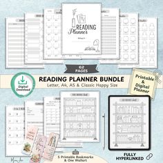 the reading planner bundle includes books, papers and more