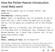 an image of a text message with the words how the parker kerener instruction most likely went