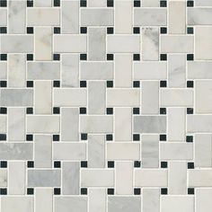 MSI - Arabescato Carrara With Black Marble Basket Weave Pattern Mosaic - Honed Calcutta Tile, Basketweave Tile, Basket Weave Tile, Honed Marble Tiles, Square Basket, White Marble Tiles, Basket Weave Pattern, Honed Marble, Marble Mosaic Tiles