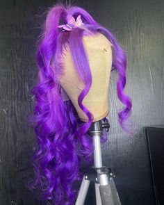 Amethyst Purple Wave Lace Front Wig – newhairagenda Twisted Hair, Frontal Wig Hairstyles, Creative Hair Color, Hair Wigs For Black Women, Purple Wig, Pretty Hair Color, Lace Front Human Hair Wigs, Human Virgin Hair, Colored Wigs