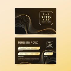 a black and gold business card with an elegant design