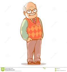 an old man standing with his hands in his pockets and looking to the side while wearing glasses