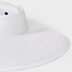 This Straw Visor Hat from Shade & Shore™ is sure to be your new summertime favorite. Made from midweight paper-blend material, this solid-color straw hat boasts a UPF 50+ rating as well as a stylish 4.75-inch brim to shield your face in style during gardening, boardwalk outings or leisurely town strolls. The visor hat has an adjustable snap-closure band at the back for a customizable fit and features a packable design making it convenient to bring it wherever your fun in the sun takes you. Shade Spring Brimmed Visor With Upf 50+, Summer Visor With Upf 50+ And Curved Brim, Spring Wide Brim Visor With Upf 50+, Wide Brim Visor With Upf 50+ For Spring, Spring Wide Brim Visor, Spring Upf 50+ Brimmed Visor, Summer Sun Hat Visor, Packable Hats For Spring Sunbathing, Solid Straw Hat With Upf 50+ For Spring