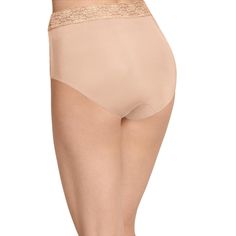 Enjoy the full coverage you love and indulge your passion for lace with the Jockey No Panty Line Promise Tactel Lace Hip Brief. The squared-off legs feature our unique leg binding that helps eliminate panty lines. Tactel nylon and Lycra spandex offer a smooth, silky feel with plenty of stretch, and the soft, wide lace waistband lies flat for all-day comfort. Fitted Lace High-cut Leg Bottoms, Beige Lace Brief Bottoms, High-cut Leg Lace Bottoms With Lace Trim, High-cut Lace Bottoms With Lace Trim, Fitted Bottoms With Lace Trim And High-cut Leg, High-cut Stretch Bottoms With Lace Trim, Beige Lace Short Bottoms, Stretch Lace Brief Bottoms, Stretch Lace Bottoms In Short Length