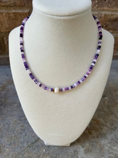 Dark and light amethyst stones with opaque opals and pearl center beaded necklace. Amethyst Stones, Light Amethyst, Dark And Light, Crystal Lake, Purple Lavender, Opal Stone, Amethyst Stone, Shades Of Purple, Stone Necklace