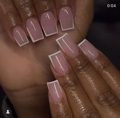 Simple Square Nails, Business Nails, Designer Nails, Makeup Nails Designs, Diy Acrylic Nails, French Tip Acrylic Nails, French Acrylic Nails