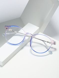 Anti Blue Light Glasses For Women, Spects Frames For Women Round Face, Kawaii Glasses Frames, Cute Glasses Frames For Women, Clear Framed Glasses, Cute Blue Light Glasses, Blue Glasses Frames, Kawaii Glasses