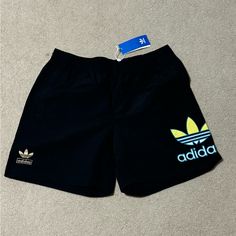 Adidas Nylon Shorts Black Colored Men’s Size Large Brand New Adidas Sports Nylon Shorts, Adidas Nylon Sports Shorts, Adidas Sporty Nylon Shorts, Adidas Streetwear Shorts For Summer, Adidas Summer Streetwear Shorts, Adidas Moisture-wicking Shorts For Streetwear, Adidas Summer Streetwear Athletic Shorts, Sporty Black Swim Trunks For Outdoor, Adidas Bottoms For Streetwear