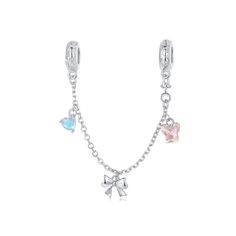 View our 925 sterling silver charm collection that will add an element of elegance to your pandora bracelet. Click to shop now!  https://www.etsy.com/shop/Hitye ❤️ Description ❤️ You will receive a Ballet Bow Safety Chain. The ballet bow safety chain inlaid with heart-shaped moonstone and butterfly glass bow symbolizes that every girl has the potential to become an elegant and gentle person, with self-love marking the beginning of romance. - Material:925 Sterling Silver, Cubic Zirconia - Theme: Dainty Silver Charms With Removable Features, Dainty Silver Charms With Removable Feature, Sterling Silver Charm Bracelet With Removable Dangle Charms, Sterling Silver Charm Bracelet With Removable Charms, Sterling Silver Dangle Charm Bracelet With Removable Charms, Elegant Silver Charm Bracelet With Butterfly Charm, Sterling Silver Dangle Jewelry With Butterfly Charm, Elegant Sterling Silver Charm Bracelet With Removable Charms, Elegant Sterling Silver Butterfly Charm