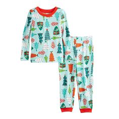 Your coordinated crew will love their look in these tree family pajamas from Jammies For Your Families. Your coordinated crew will love their look in these tree family pajamas from Jammies For Your Families. FEATURES 2-piece set includes: top & bottoms Top: crewneck, long sleeves Bottoms: elastic waistband Soft jersey constructionFABRIC & CARE Polyester, spandex For children's safety the garments should be snug fitting as loose fitting garments are more likely to catch fire. These are not flame Tree Family, Tree Tops, Family Pajamas, Family Kids, Family Tree, Toddler Boys, Snug Fit, Fabric Care, Polyester Spandex