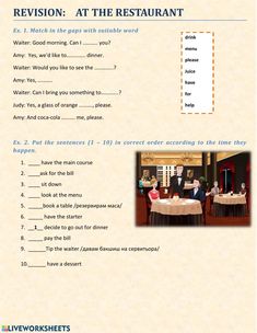 an image of a restaurant quiz game with answers and answer sheet for the question, which is