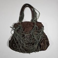 somedaywewillshinetogether Grunge Chic, Vintage Diesel, Slouchy Tote, Rope Bag, Brown Nails, Designer Bag, Khaki Green, Real Leather, Superman