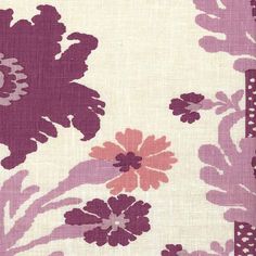 the fabric has flowers on it and is very soft pink, purple and white colors