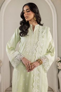 Brand: LSM LakhanyProduct Code: LG-SR-0175Collection: Lakhany Eid Edition Unstitched Summer CollectionFabric: Lawn DESIGN DETAILS: Dupatta: Fancy Emb Zari 01 Piece Front Panel: Dyed Emb Lawn 01 Piece Shirt Back: Dyed Emb Lawn 01 Piece Sleeves: Dyed Emb Lawn 01 Pair Border: Organza 01 Piece Dupatta Lace: Emb 01 Piece Front Kali: Emb 01 Pair Trouser: Dyed 01 Piece Fabric Border: Emb 01 Piece Fabric: Lawn Work: Embroidered Color: Green DISCLAIMER:* Lining, Laces, and Tassels are not included in unstitched variants.* Embellishment items in stitched outfits are subject to market availability.* The actual colors of the outfit may vary from the colors being displayed on your device. CARE INSTRUCTIONS: Extra Fabric Has Been Used For Shoot Original Color May Vary Slightly From The Picture Dry Clean Dupatta Lace, Lawn Work, Lawn Design, Pakistani Lawn Suits, Lawn Shirts, Lawn Suits, Eid Collection, Pakistani Designers, Pakistani Outfits