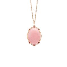 Peruvian Pink Opal Necklace in Rose Gold By Irthly Unique Diamond Necklace, Princess Cut Diamond Earrings, Organic Jewelry, Hot Jewelry, Ruby Pendant, Popular Jewelry, 18k Gold Jewelry, Unique Diamonds, Precious Gems