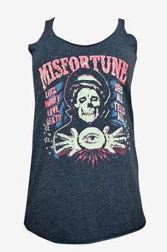 Women's 'Unfinished' raw edge tank with racer top back Heather Charcoal Gray with full color front print - 100% Cotton Artist: Ian Mcniel - Lowbrow Art Co Famous Tattoo Artists, Reading Shirts, Lowbrow Art, Gothic Outfits, Retro Outfits, Racer Back, Well Dressed, V Neck Tee, Racerback Tank