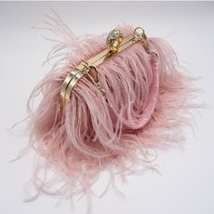 Questions? Leave A Comment Below! Elegant Bags With Feather Trim For Events, Elegant Evening Bags With Feathers, Pink Top Handle Party Bag, Pink Top Handle Bag For Party, Formal Chic Bags With Feathers, Chic Formal Bags With Feathers, Chic Formal Feather Bags, Chic Formal Feathered Bags, Feminine Pink Clutch Evening Bag