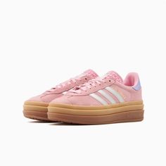 New In Box Kids Size Shoe Inspo Adidas, Preppy Adidas Shoes, Adidas Gazelle Platform, Adidas Gazelle Bold Pink, Pink Adidas Gazelle, Pink Gazelle, Adidas Gazelle Pink, Pink Gazelles, Pink Adidas Shoes