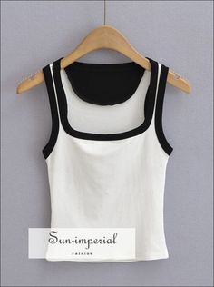 Elasticity: High Stretch Fabric Type: JERSEY Material: Spandex Material: Viscose Pattern Type: Patchwork Style: High Street Clothing Length: Short Origin: Mainland China Decoration: Patchwork Gender: WOMEN Tops Type: Tank Tops Item Type: Tops Size Table(good stretch) S : Bust 62-85cm(24.4"-33.5") Length 45cm(17.7") M : Bust 66-90cm(26"-35.4") Length 46cm(18.1") size measured by ourselves, allow 1-3cm error Stretch Tops With Contrast Color, Sleeveless Tops With Contrast Color For Spring, Spring Sleeveless Top With Contrast Color, Contrast Color Sleeveless Tops For Spring, White Stretch Tops With Contrast Color, Stretch Sleeveless Top With Contrast Color, Sleeveless Stretch Top With Contrast Color, White Sportswear Tank Top For Streetwear, Black And White Tank Top