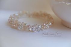 R650  Tana Bracelet  Crystal & Pearl by wedding bridal bracelet blush pin crystal and pearl KathleenBarryJewelry Ivory Wedding, Bridal Bracelet, Bridal Pearls, Crystal Pearls, Wedding Bracelet, Wedding Bridal, Blush Pink, Wedding Accessories, Bridal Jewelry