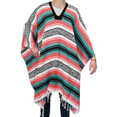 PRICES MAY VARY. 🌵 Embrace Tradition 🌵: Our poncho pays homage to the vibrant and colorful zarape patterns that are an integral part of Mexican heritage. Whether you're attending a festival, a themed party, or simply want to embrace your love for Mexico, this poncho is your perfect companion. 🧣 Warm and Cozy🧣: Made from high-quality materials, this poncho doesn't just look great, it also provides exceptional warmth during cold winter days and adds a layer of comfort during cool summer nights Baja Poncho, Poncho Men, Cowboy Shop, Mexican Heritage, Traditional Mexican, Warm Blankets, Winter Coat, Exclusive Designs, Warm And Cozy