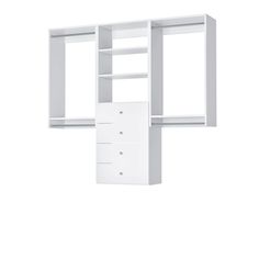 a white wall mounted cabinet with drawers