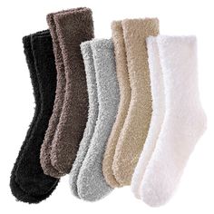 PRICES MAY VARY. PREMIUM FUZZY SOCKS: High elastic microfiber fabric and soft touch features will make your feet feel like being wrapped by soft cotton. These fuzzy socks for women don't shed lint and won't prick feet. They are good choices for you to wear as sleeping socks or slipper socks walking at home freely. ONE SIZE FIT MOST: These Women / Girls fluffy socks fit US shoe sizes 5 - 10, super soft, light and warm, you can share these warm winter socks with your girls, don't need to worry abo Fluffy Comforter, Cabin Socks, Fluffy Socks, Soft Sock, Sock Animals, Fuzzy Socks, Fuzzy Slippers, Warm Slippers, Cozy Socks