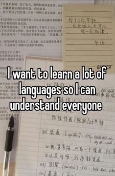 an open notebook with writing on it and the words i want to learn a lot of languages