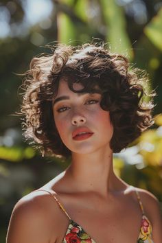 Get Inspired By These 23 Trendy Short Wavy Hairstyles Short Curly Wavy Hair With Bangs, Short Short Curly Hair, Short Perm Women, Curly Bob Wedding Hairstyles, Curly Hair Square Face, Short Wavy Hair With Layers And Bangs, Curly Bangs Short Hair, Pixie Cut For Wavy Hair, Style Short Curly Hair