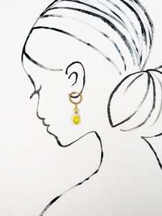 Your life is a pop of color in this world, so naturally your jewelry would be too! Wear these 1960's yellow flower bead cap charms hung from etched gold hoops and enjoy a sunny summer day! CONFIDENCE GUARANTEE: In our jewelry, we use 14k gold filled, sterling silver, and solid brass as well as vintage components that have stood the test of time! These antique components are of high quality and have lasted for many decades - many even centuries! You can trust that if it still looks good today, it Handmade Small Hoop Yellow Gold Jewelry, Handmade Gold Briolette Jewelry, Handmade Yellow Gold Plated Earrings, Yellow Hoop Jewelry For Gift, Everyday Yellow Gold Citrine Jewelry, Dainty Handmade Yellow Jewelry, Yellow Hoop Earrings As Gift, Bohemian Teardrop Yellow Gold Jewelry, Yellow Hoop Jewelry Gift