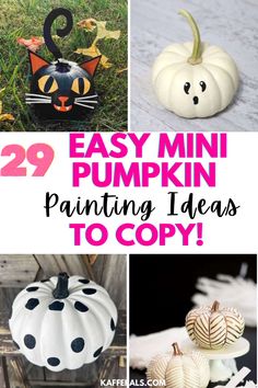 pumpkins painted with black and white polka dots are the perfect fall decor idea for your home