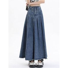 Discover Your New Summer Essential Step into the season with style and comfort in our Chic High Waist Vintage Blue Denim A-line Skirt. This timeless piece is a must-have for any fashion-forward wardrobe, blending classic design with contemporary streetwear vibes. Perfect for women aged 18-24, this skirt promises to be your go-to for every casual outing. Exceptional Design and Quality Our skirt boasts a flattering high-waist cut and a versatile mid-calf length, ideal for various body types. The n Contemporary Streetwear, Summer Essential, Jeans Rock, Sunglasses & Glasses, Casual Elegance, Staple Pieces, Summer Essentials, A Line Skirt, Mid Calf