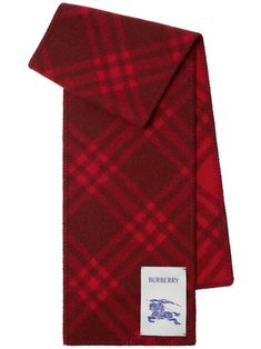 ruby red wool knitted construction Vintage Check pattern signature Equestrian Knight motif logo patch to the front wraparound style Burberry Scarf, Burberry Vintage, Checked Scarf, Burberry Accessories, Vintage Burberry, Vintage Scarf, Red Wool, Alpaca Wool, Wool Scarf