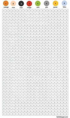 an image of the numbers and colors in this worksheet