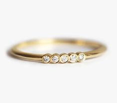 Half Eternity Ring, Five Ring Tiny Engagement Rings, Yellow Gold Stacking Rings, Dainty Diamond Band, Dimond Ring, Tiny Diamond Ring, Gold Rings Simple, Ring Styles, Buy List, Solid Gold Band