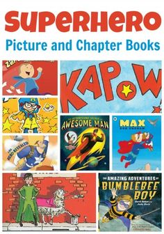 the book cover for superhero picture and character books kapow