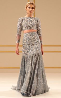 Grey Color Designer Lehenga Choli Faraz Manan, Choli Dress, Zardozi Work, Indian Lehenga Choli, Pakistani Couture, Lehenga Wedding, Lehenga Choli Online, Ghagra Choli, Indian Lehenga