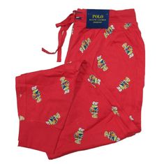 New Polo Ralph Lauren Bear Basketball Jogger Sleeper Size Large Red Cotton Pants For Loungewear, Polo Ralph Lauren Bear, Ralph Lauren Bear, Corduroy Pants Men, Tan Chinos, Slim Joggers, Athletic Sweatpants, Khaki Cargo Pants, Khaki Chino Pants