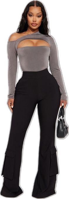 Black Elastane Trousers, Stretch Elastane Trousers, Elastic Bottoms For Night Out, Black Elastane Bottoms With Elastic Waistband, High Stretch Black Bottoms With Elastic Waistband, Solid Elastane Pants For Night Out, Black Mid-rise Elastane Bottoms, High Stretch Solid Color Elastane Pants, Black Non-stretch Pants With Wide Waistband