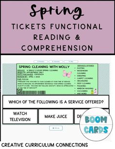 the spring reading and comprehension poster