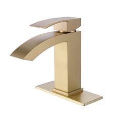 a gold faucet on a white background with clipping for text or image