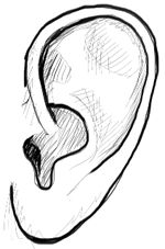 a drawing of a pair of ear