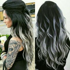 Silver Hair Extensions, Baylage Hair, White Ombre, Good Hair, Ombre Hair Color, Good Hair Day, Long Curly, Silver Hair, Ombre Hair