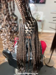 ATL Braider Two Cornrows, Senegalese Twist Style, Spring Twist Hair, Small Box Braids, Two Strand Twist, Spring Twists, Small Braids, Twist Style, Rope Twist