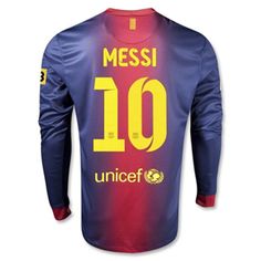 a soccer jersey with the name messi on it, in blue and red colors