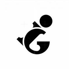 a black and white logo with the letter g